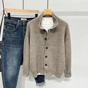 Cardigan knitted sweater Polo shirt