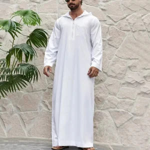 Retro solid color robe